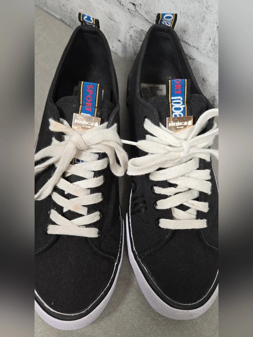 Roberto Cavalli Sport Canvas Sneakers Black Low Top Shoes US Men 10